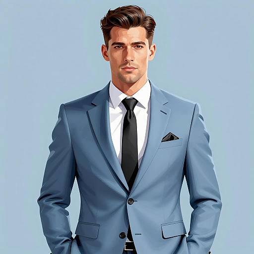 Confident Man in Stylish Comic Art