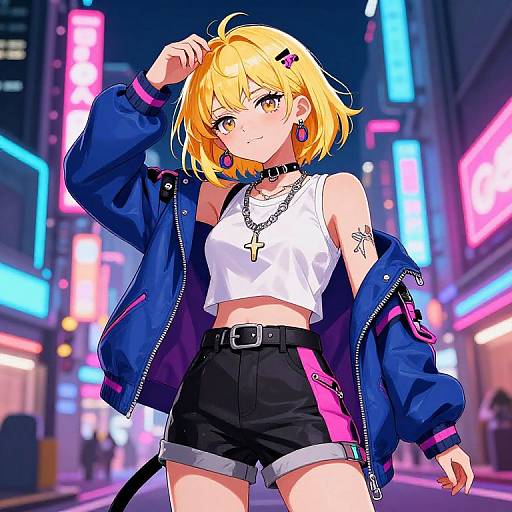 Vibrant Gyaru Anime Girl Style