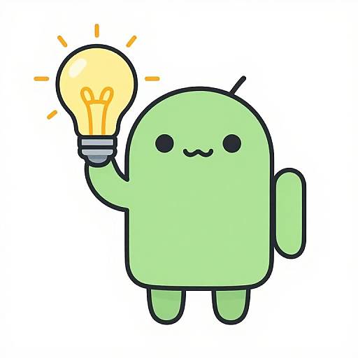 Cute Android Clipart with Light Bulb