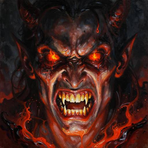 Angry Satan Expressionist Portrait
