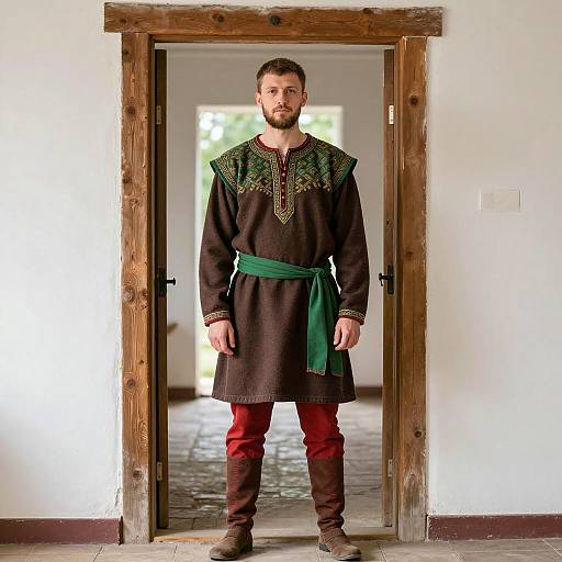 Historical Russian Man in Traditional Attire
