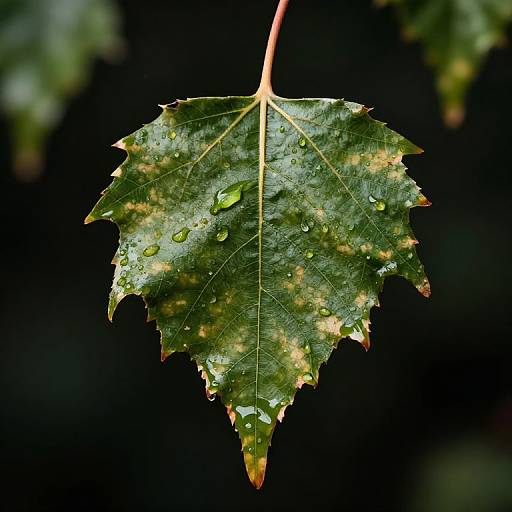 Photo-Realistic Birch Leaf with Droplets