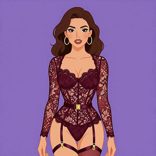 Romantic Burgundy Lace Bodysuit