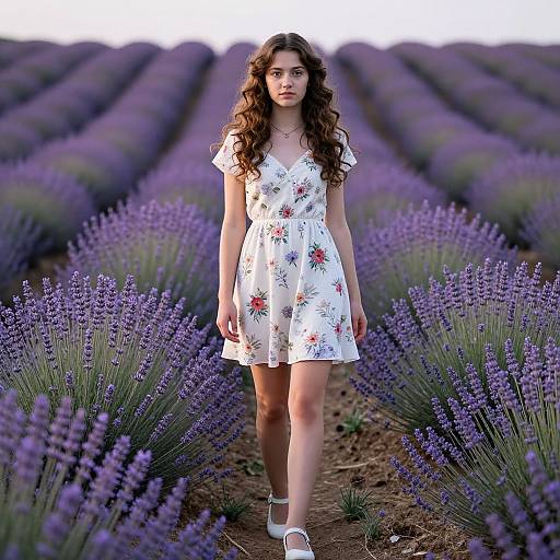 Young Woman in Lavender Field