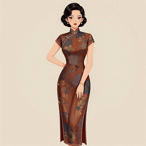 Vintage Woman in Geritie Qipao