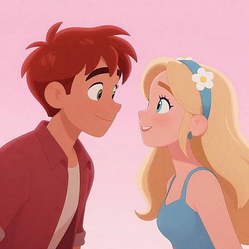 Charming Animated Characters in Love