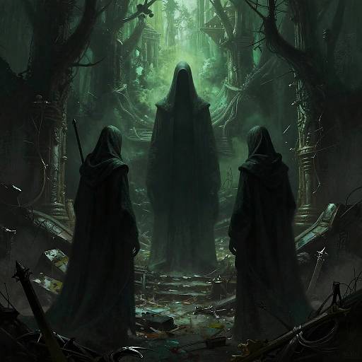 Shadowy Sentinels in Forgotten Ruins