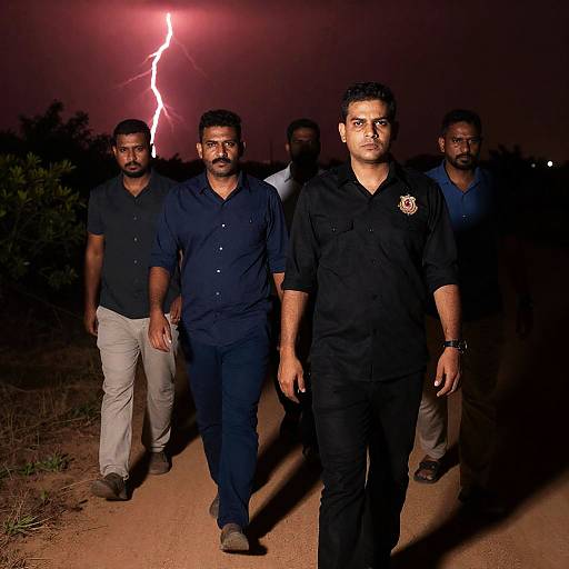 Nighttime Stroll Along a Dirt Path