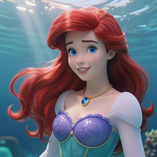 Vibrant Ariel Cosplay Portrait Art