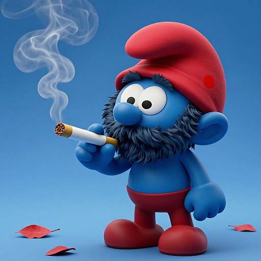Whimsical Black Smurf Cartoon