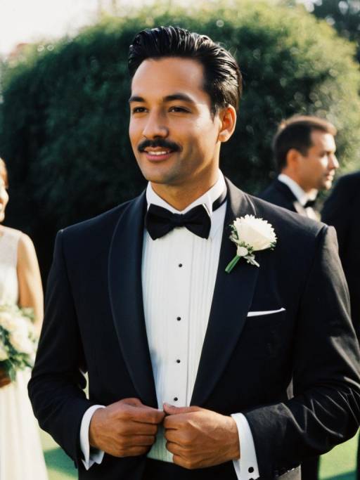 Groom in Classic Wedding Tuxedo