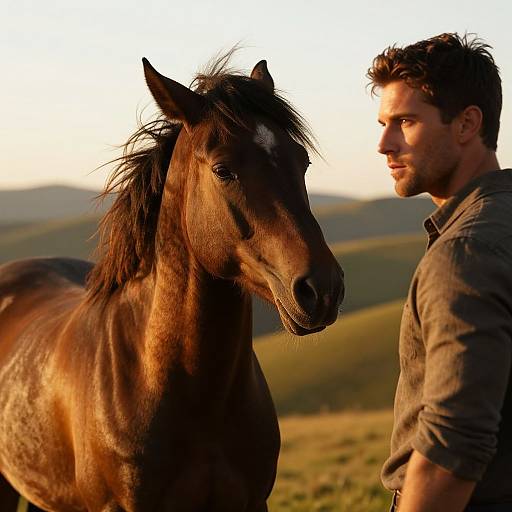 Majestic Horse and Rugged Man