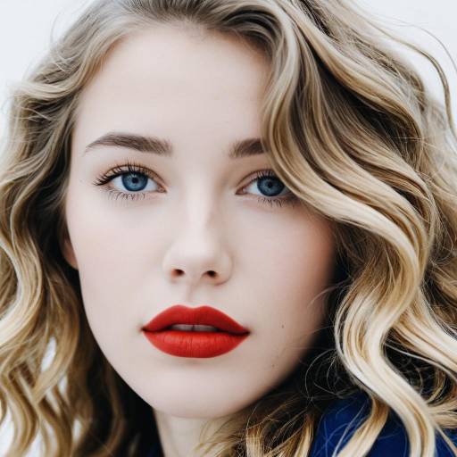 Close-up Portrait of Woman with Red Lips