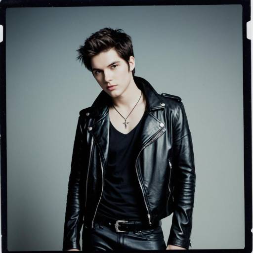 Young Male Vampire Cosplay in Black Leather