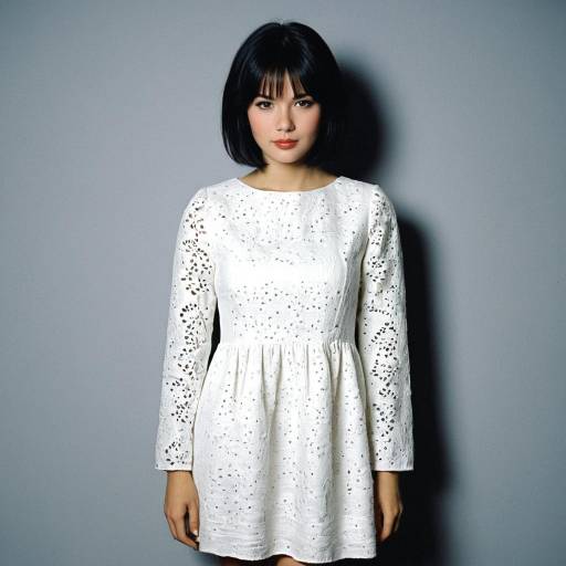 Woman in White Linen Party Dress