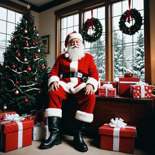 Santa Claus in Festive Christmas Room
