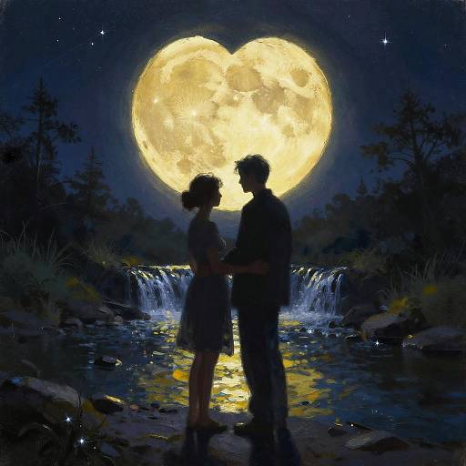 Old Friends Beneath Glowing Heart Moon