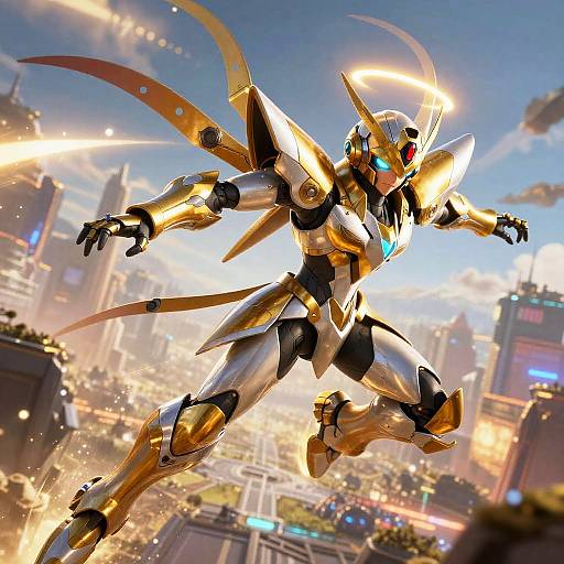 Angewomon in Dynamic Mid-Flight Pose