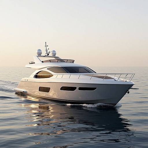 Modern Luxury Yacht at Golden Hour