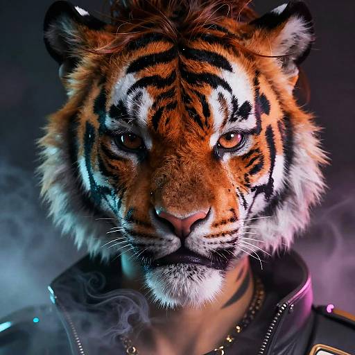 Cyberpunk Fortnite Tiger Woman Portrait