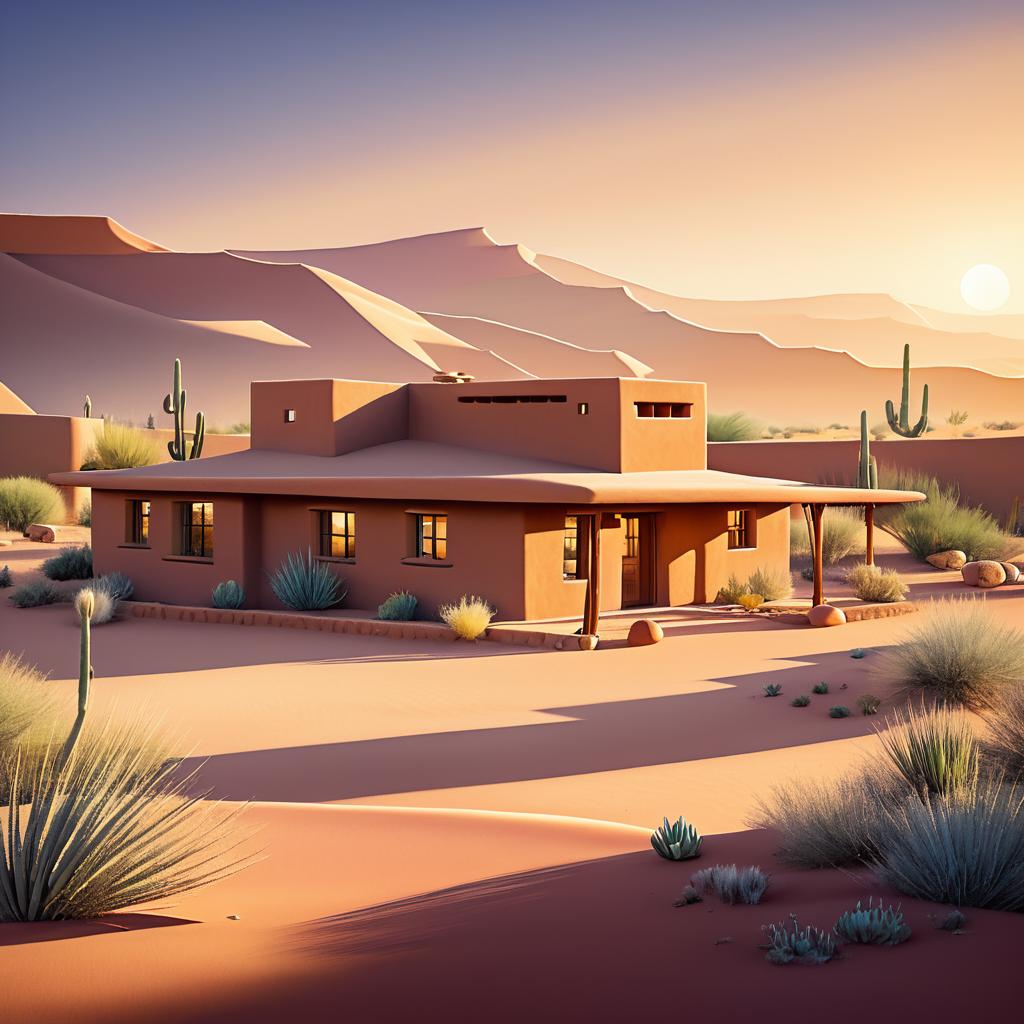 Surreal Adobe House in Southwest Desert