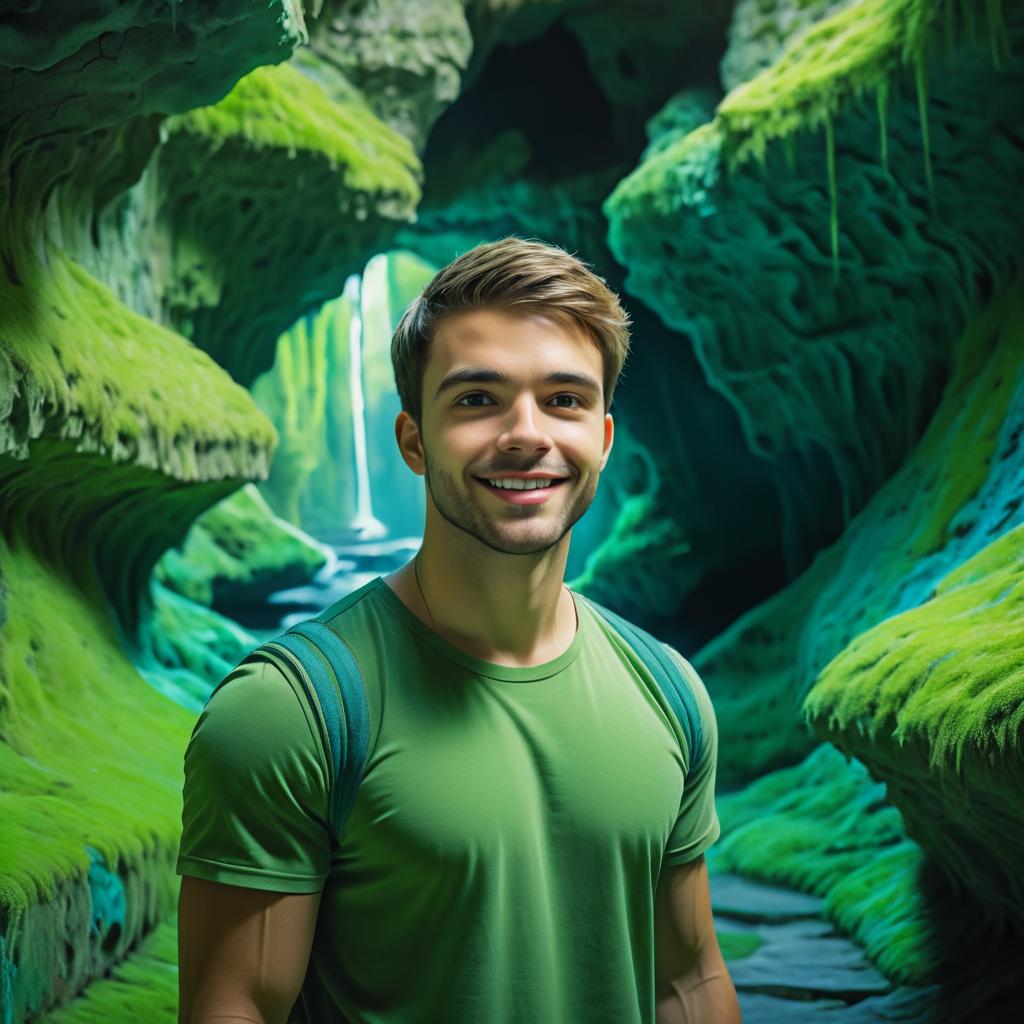 Cinematic Portrait in Mossy Cave