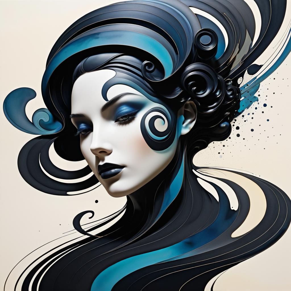 Abstract Female Silhouette in Epic Art