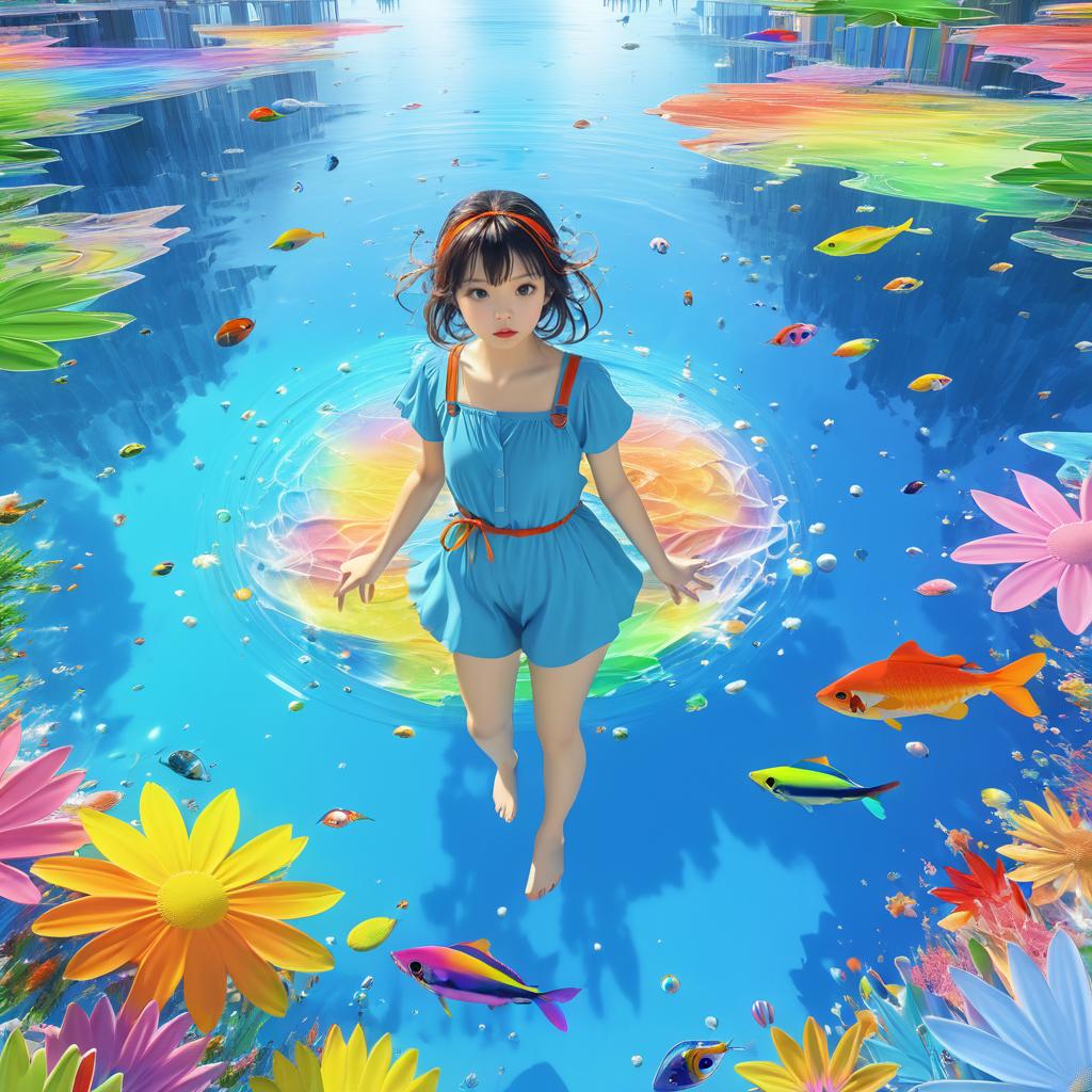 Colorful Masterpiece of Floating Girl