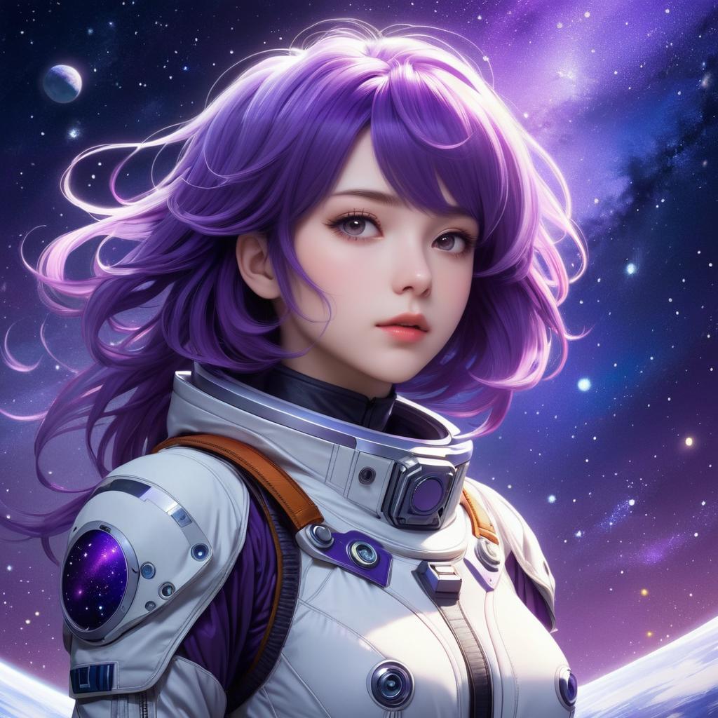 Futuristic Ecchi Astronaut in Space