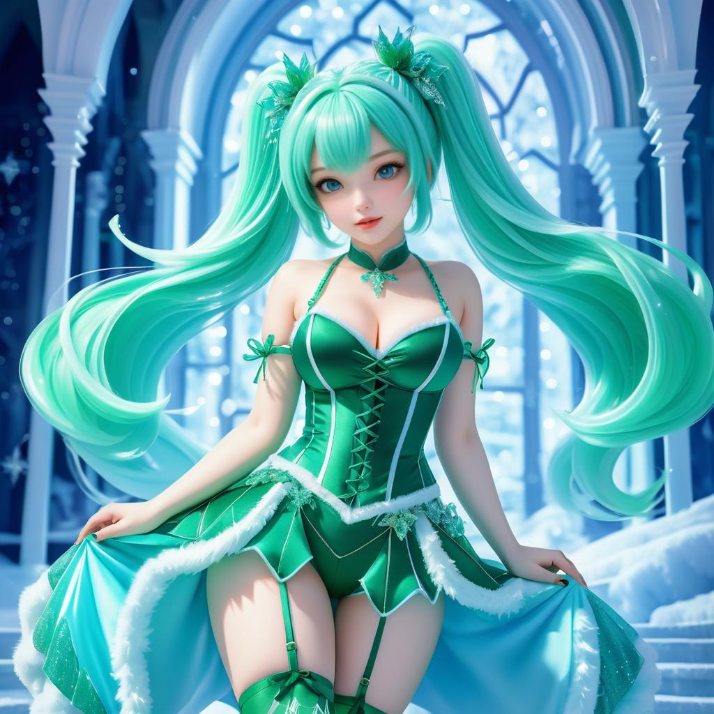 Enchanting Curvy Ice Magic Illustration