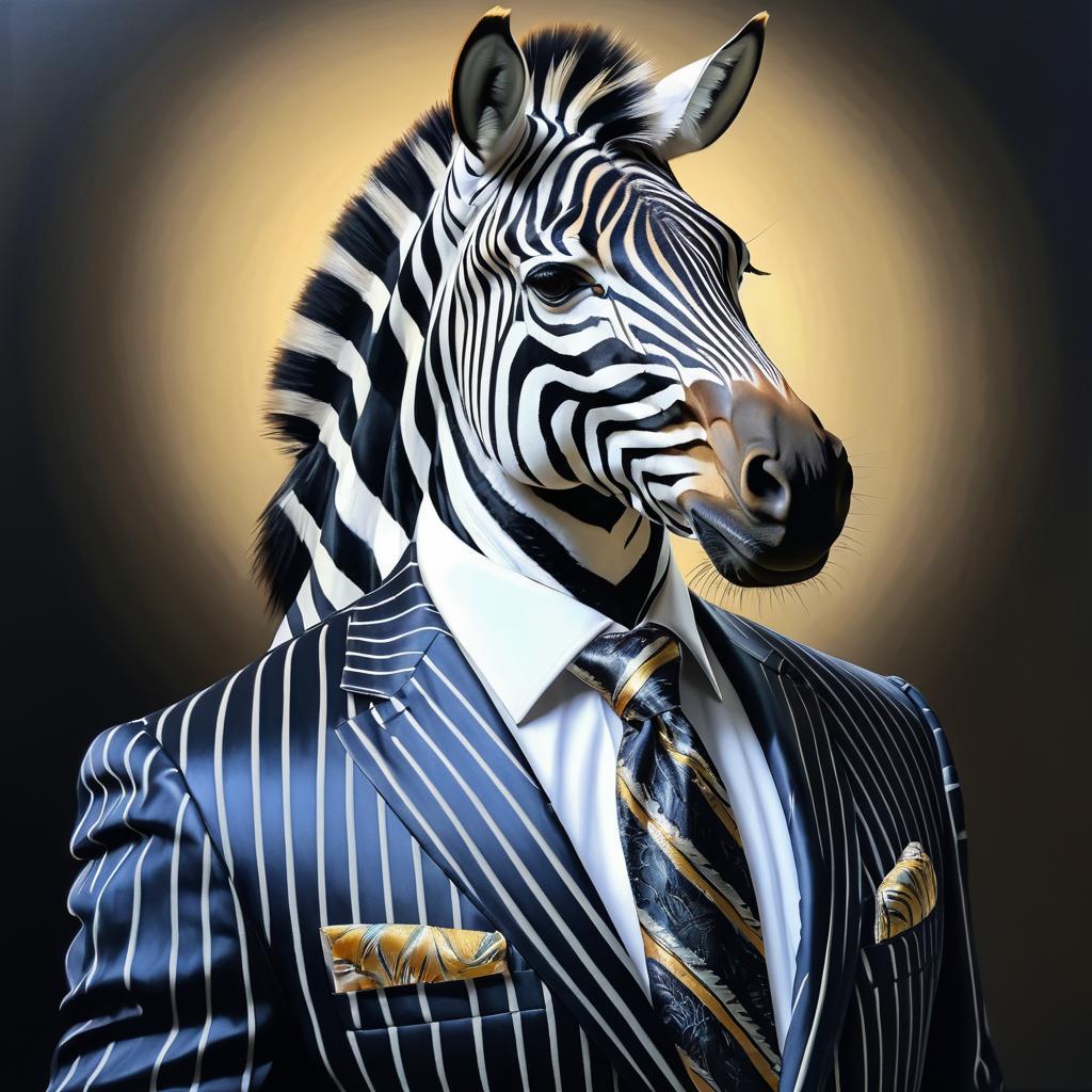 Zebra in Formal Blazer Portrait