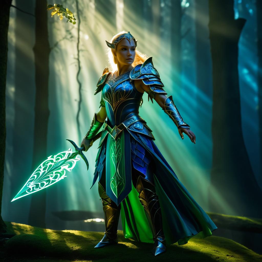 Elven Warrior in Enchanted Armor