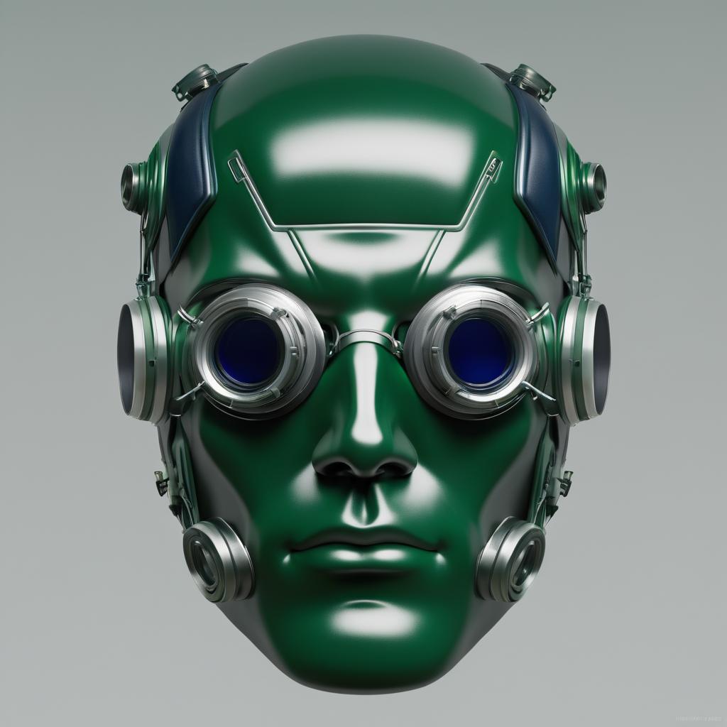 Minimalistic Synthetic Mechanic Face Art