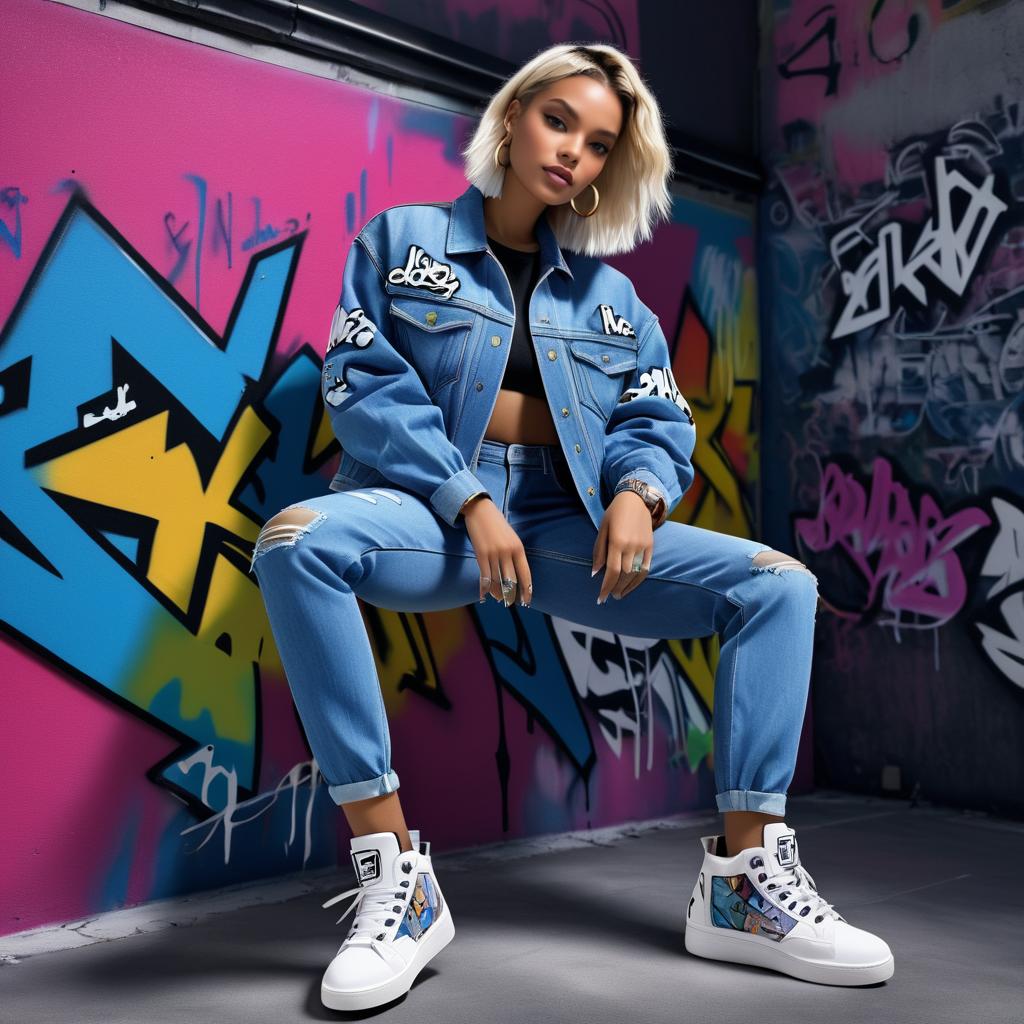 Chic Streetwear Concept with Graffiti Art