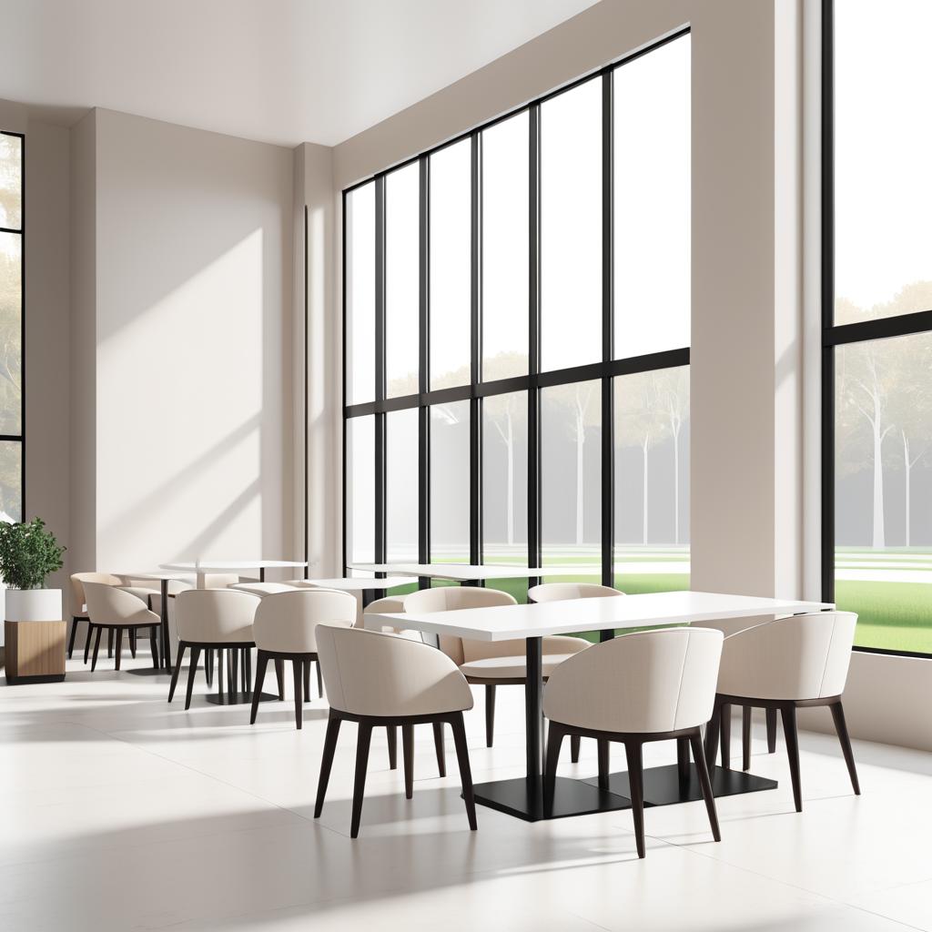 Elegant 3D Render of Modern Café