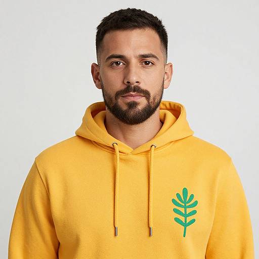 Bearded Man in Yellow Hoodie