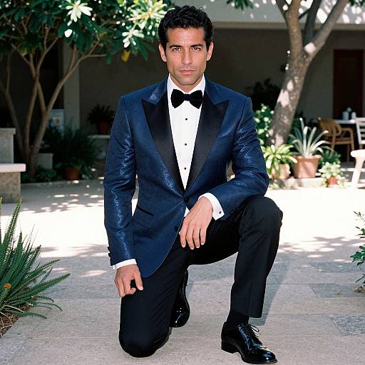 Stylish Man in Navy Dinner Jacket