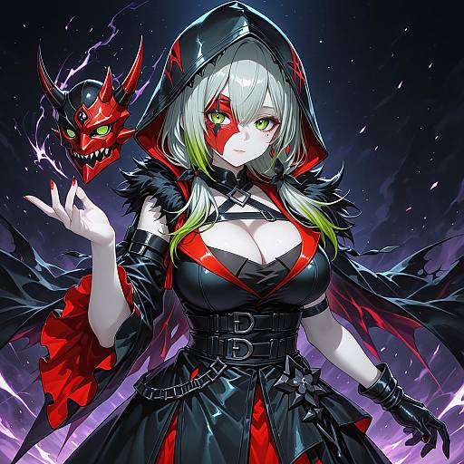 Illustration of Diabellstar the black witch, yu-gi-oh! in the style of Hayashi custom