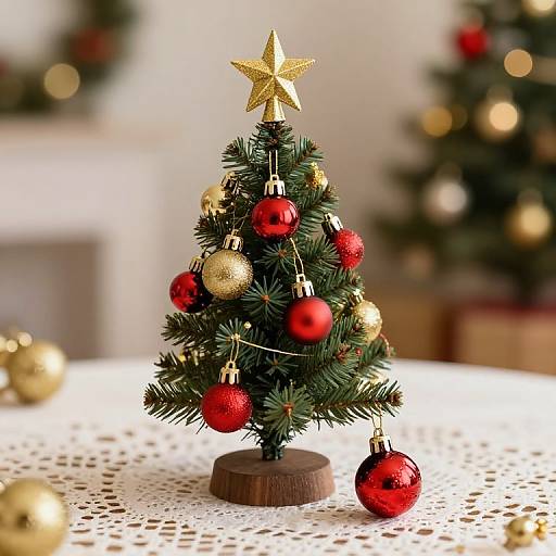 Festive Miniature Christmas Tree Display