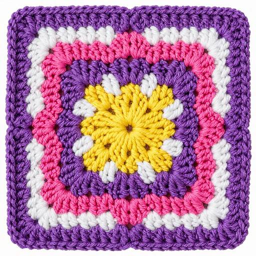 Colorful Crochet Granny Square Design