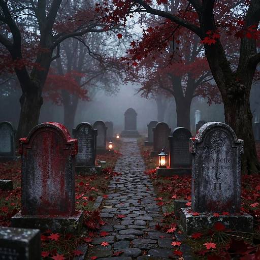 Red Graveyard Mystical Aesthetic