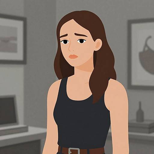 Sad Katherine Langford Retrofuturism Grayscale Portrait