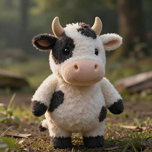 Epic Cinematic Plush Cow in Perfect Environment