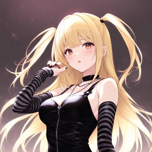 Illustration of Amane misa, death note in the style of Uni8