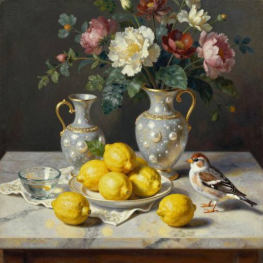 Elegant Encaustic Still Life Composition