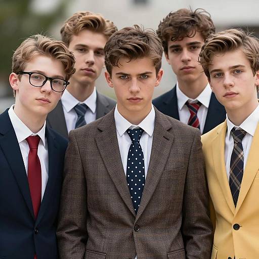 Stylish Teenage Boys in Suits