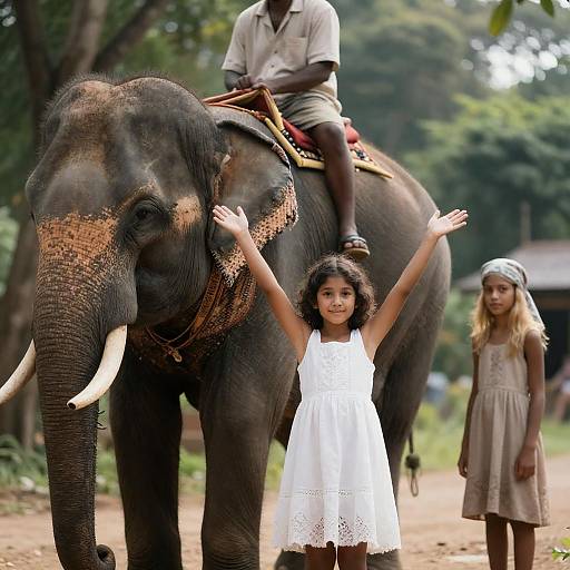 Joyful Encounter with an Elephant