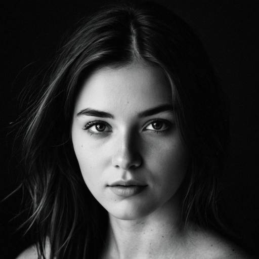 Black and White Portrait of Young Woman