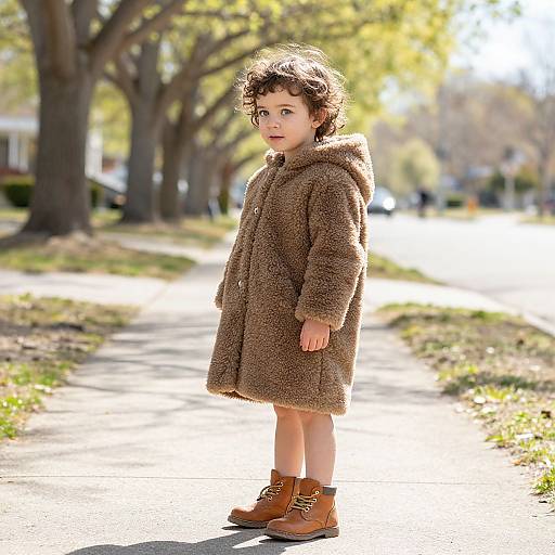 Innocent Child on Sunny Sidewalk