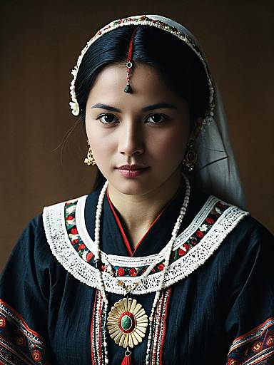 Young Woman in Traditional Dress Portrait